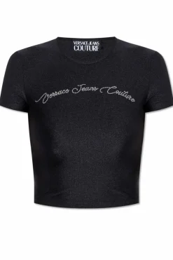 Versace Jeans Couture CZARNY Top z logo