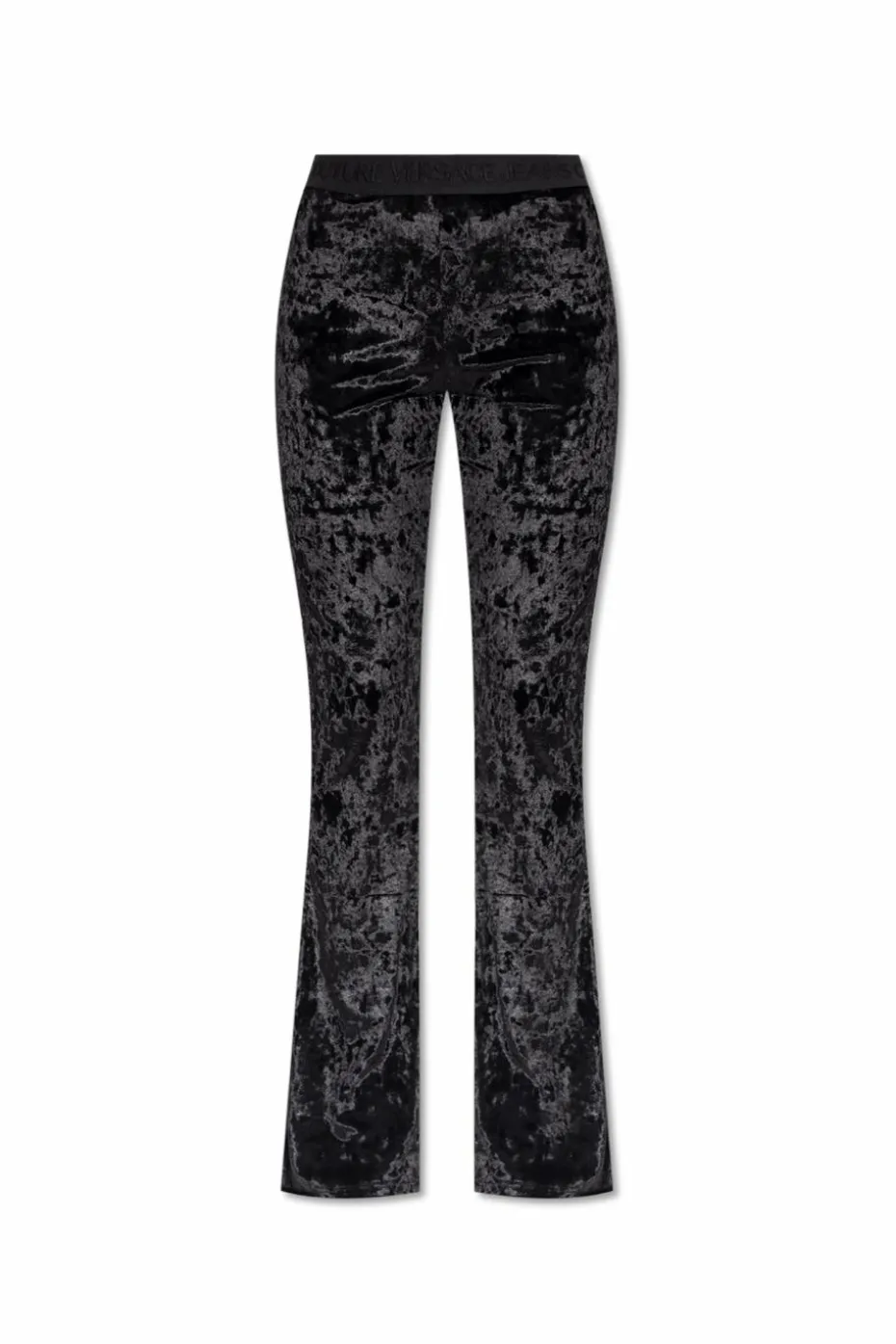 Versace Jeans Couture CZARNY Welurowe spodnie
