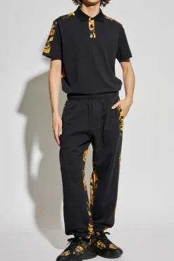 Versace Jeans Couture CZARNY Polo z nadrukiem `Barocco’