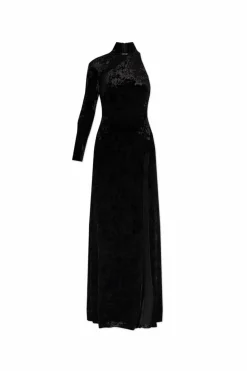Versace Jeans Couture CZARNY Welurowa sukienka