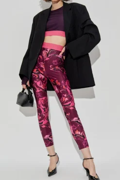 Versace Jeans Couture FIOLETOWY Krótki top z długimi rękawami
