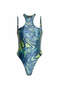 Versace Jeans Couture MULTIKOLOR Body z motywem zwierzęcym
