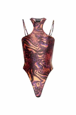 Versace Jeans Couture MULTIKOLOR Body z motywem zwierzęcym