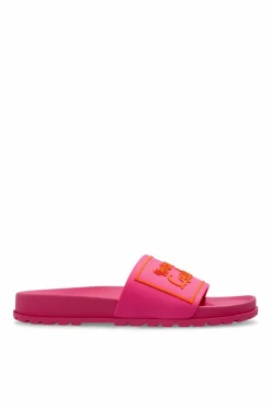 Versace Jeans Couture RÓŻOWY Gumowe klapki z logo