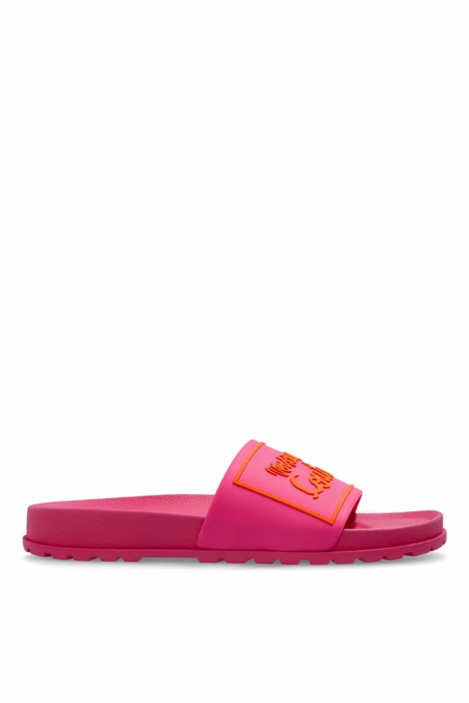 Versace Jeans Couture RÓŻOWY Gumowe klapki z logo