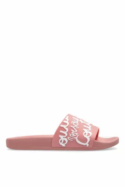 Versace Jeans Couture RÓŻOWY Gumowe klapki z logo