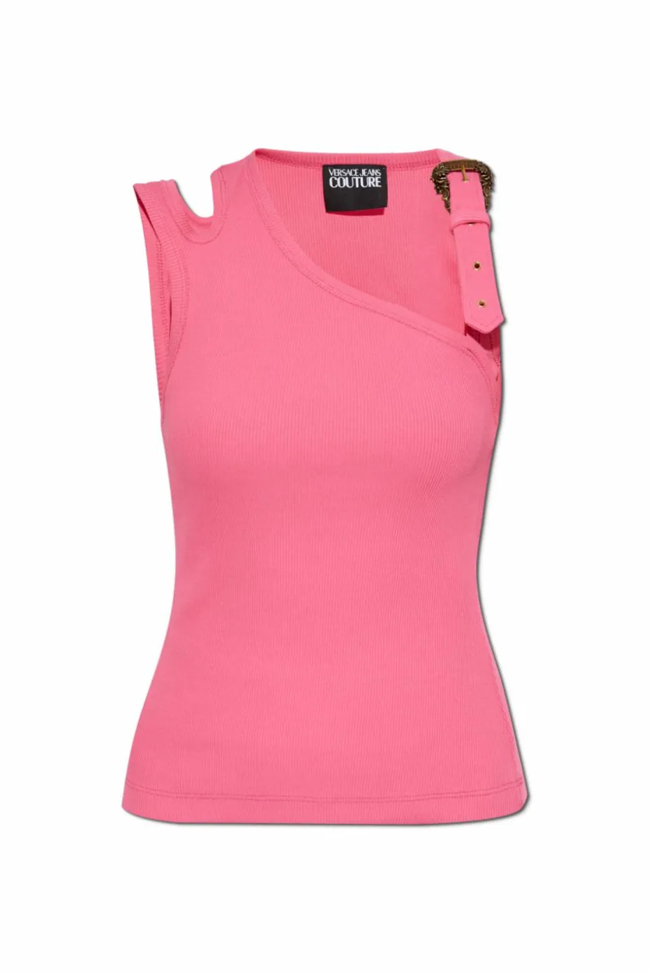 Versace Jeans Couture RÓŻOWY Prążkowany top