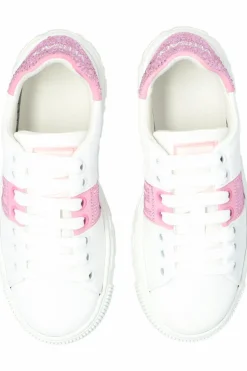 Versace Kids BIAŁY Buty sportowe z połyskującymi kryształami