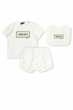 Versace Kids BIAŁY Zestaw: szorty, top i śliniak