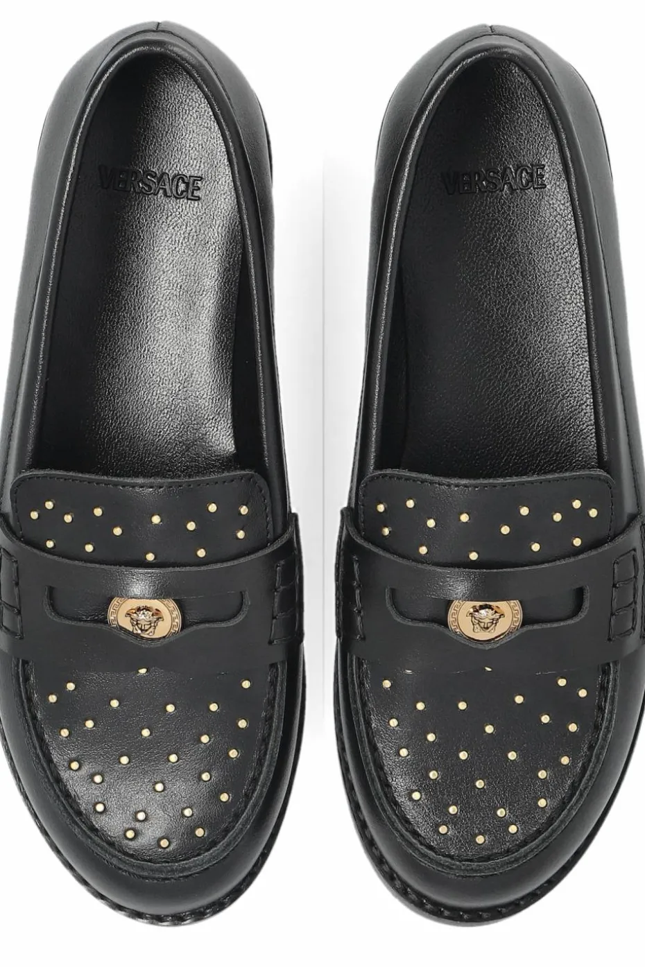 Versace Kids CZARNY Skórzane buty typu `loafers`