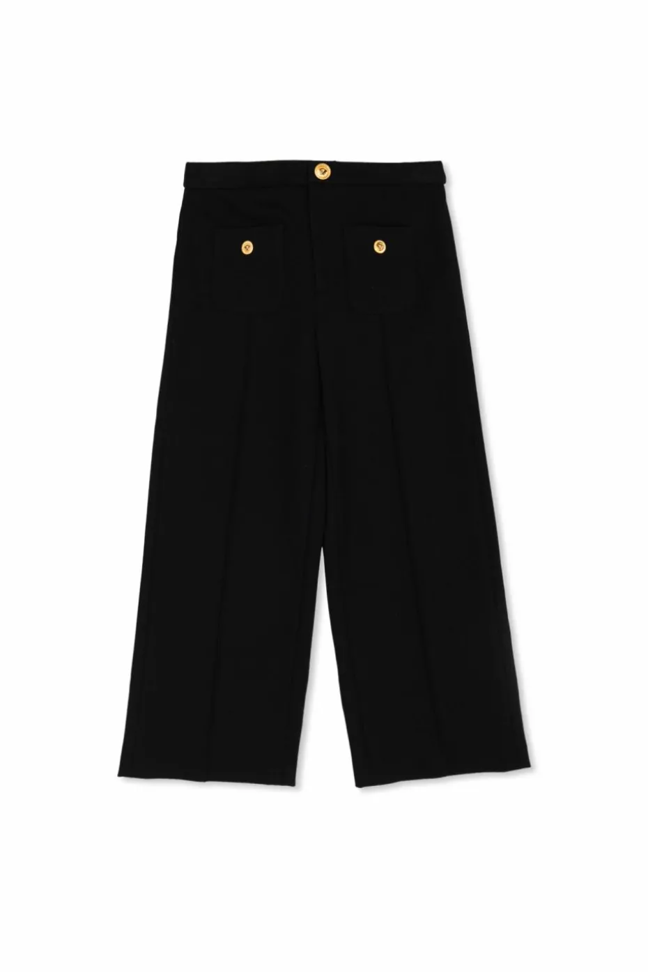Versace Kids CZARNY Spodnie z przeszyciem na nogawkach