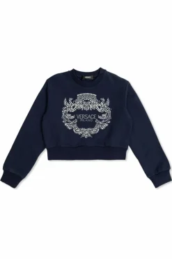 Versace Kids GRANATOWY Bluza z logo