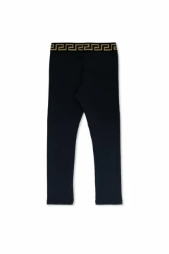 Versace Kids GRANATOWY Legginsy z logo