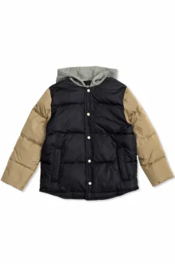 Versace Kids GRANATOWY Ocieplana kurtka z kapturem