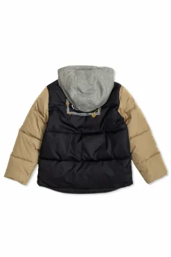 Versace Kids GRANATOWY Ocieplana kurtka z kapturem