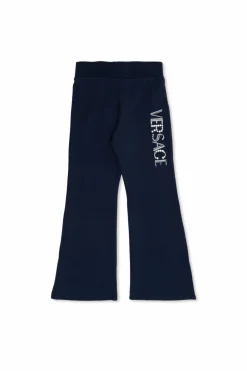 Versace Kids GRANATOWY Spodnie z logo