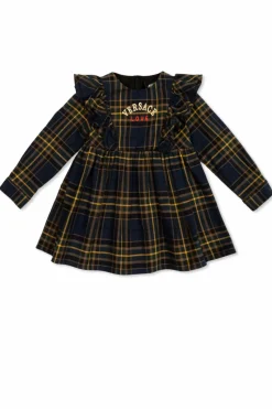 Versace Kids GRANATOWY Sukienka ze wzorem w kratę