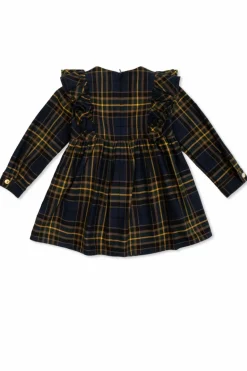 Versace Kids GRANATOWY Sukienka ze wzorem w kratę