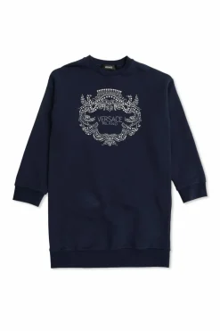 Versace Kids GRANATOWY Sukienka z logo