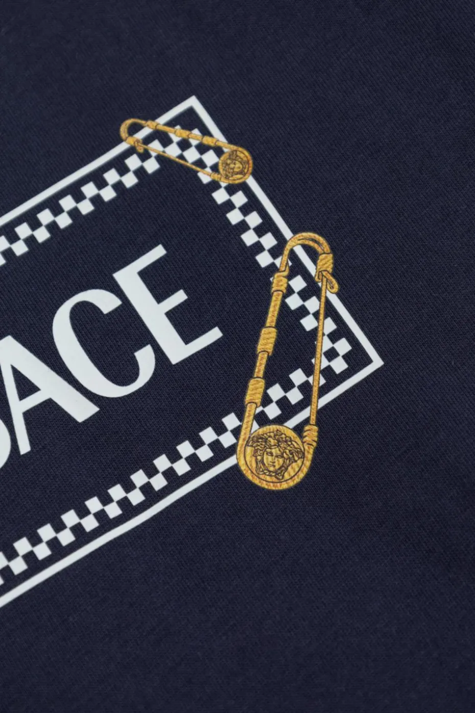 Versace Kids GRANATOWY T-shirt z logo