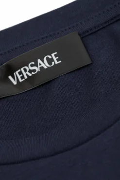 Versace Kids GRANATOWY T-shirt z logo