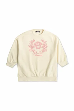 Versace Kids kremowy Bluza z nadrukiem charakterystycznej głowy Meduzy