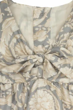 Versace Kids kremowy Jedwabna sukienka
