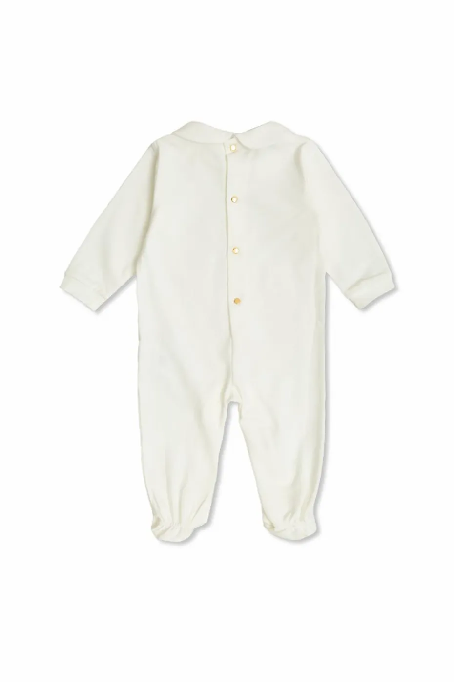 Versace Kids kremowy Pajacyk z nadrukowanym logo