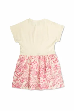 Versace Kids kremowy Sukienka z nadrukiem