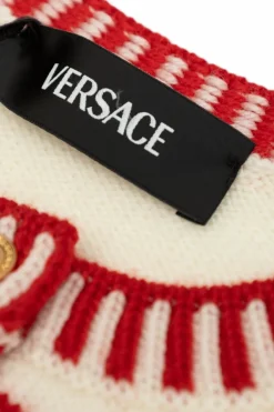 Versace Kids kremowy Wzorzysty kardigan
