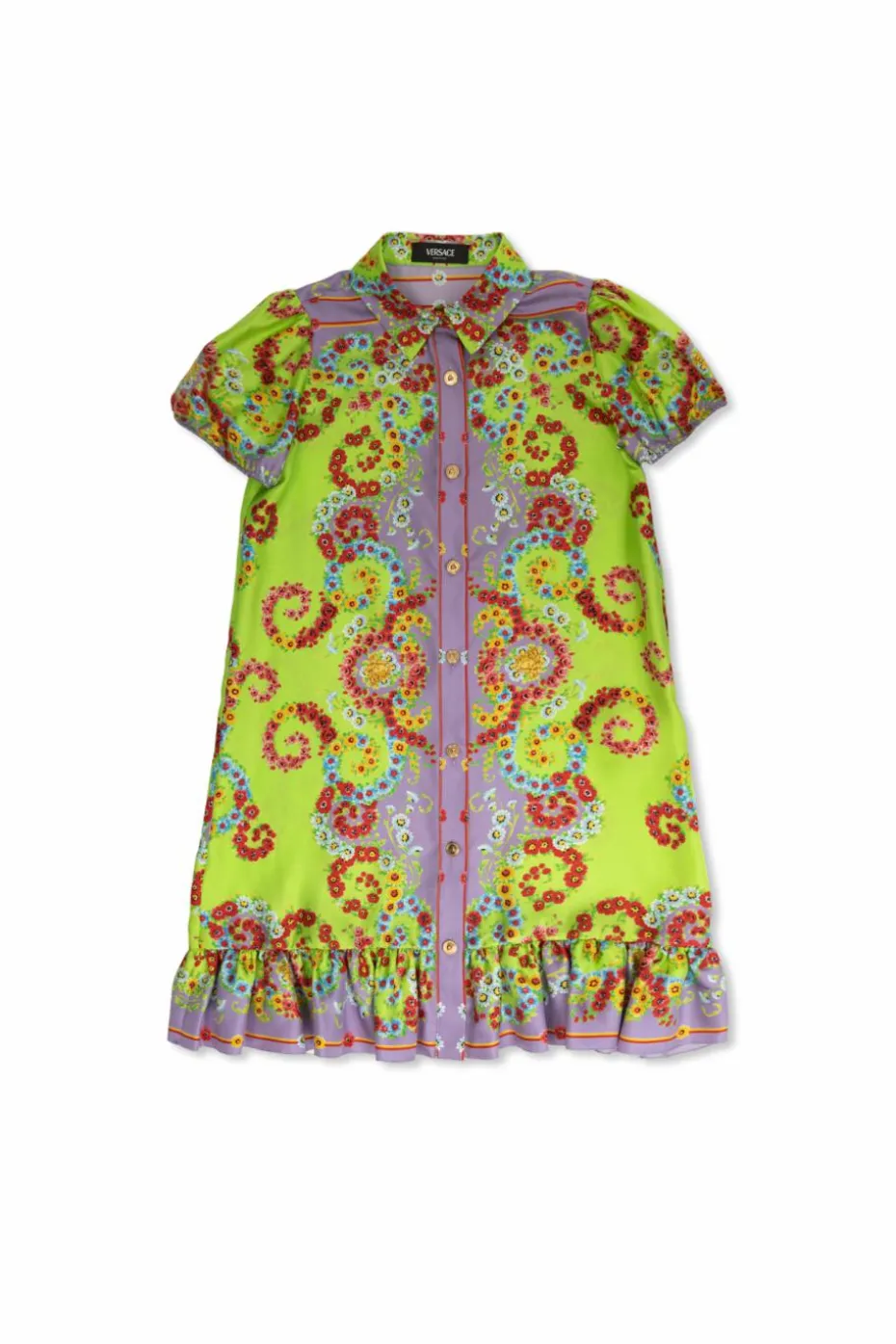 Versace Kids MULTIKOLOR Jedwabna sukienka