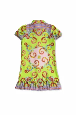 Versace Kids MULTIKOLOR Jedwabna sukienka
