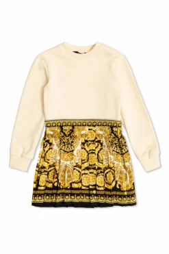 Versace Kids MULTIKOLOR Sukienka z plisowanym dołem