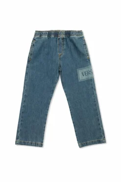 Versace Kids NIEBIESKI Jeansy z logo