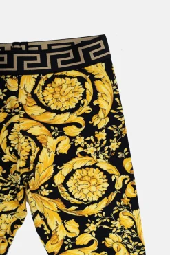 Versace Kids ŻÓŁTY Bawełniane legginsy