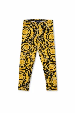 Versace Kids ŻÓŁTY Wzorzyste leggingsy