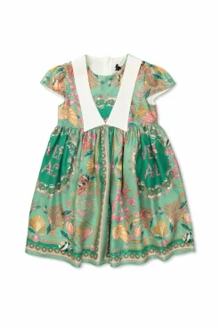 Versace Kids ZIELONY Jedwabna sukienka