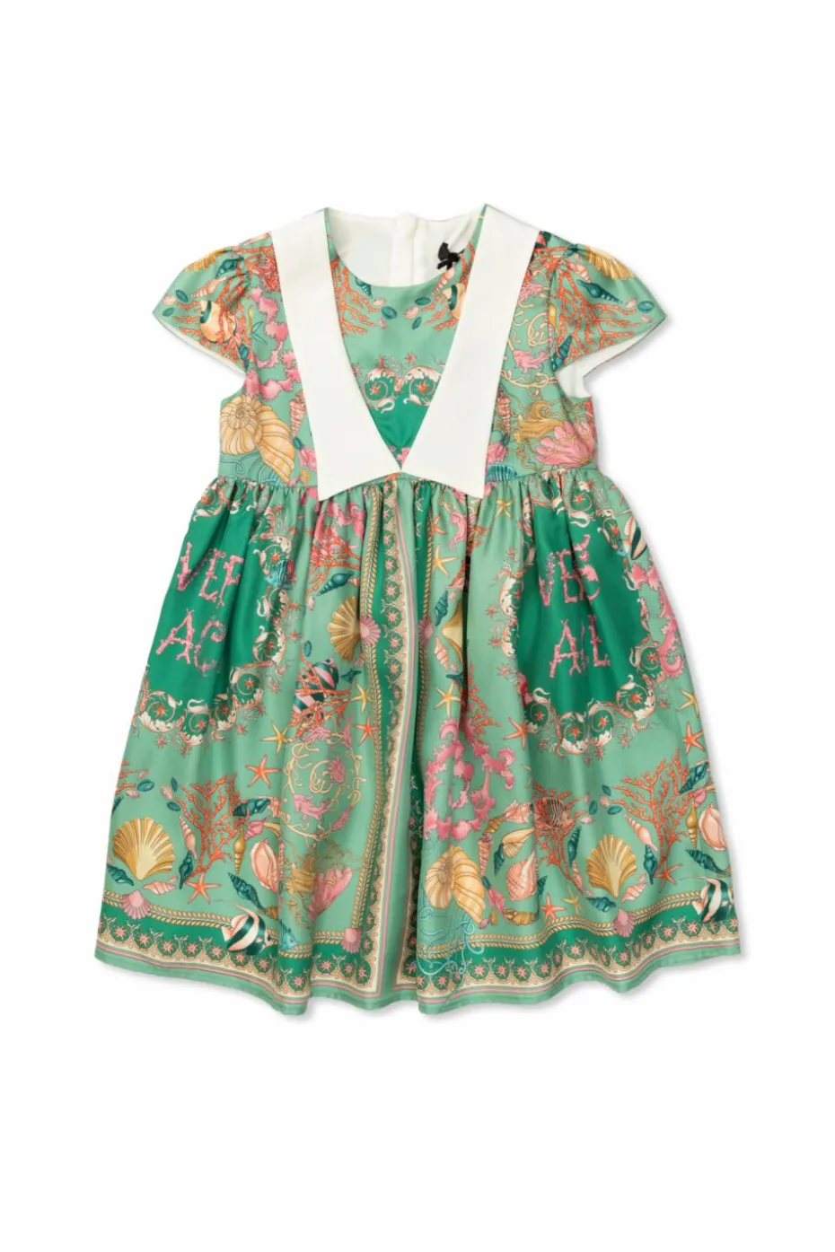 Versace Kids ZIELONY Jedwabna sukienka