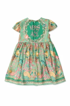 Versace Kids ZIELONY Jedwabna sukienka