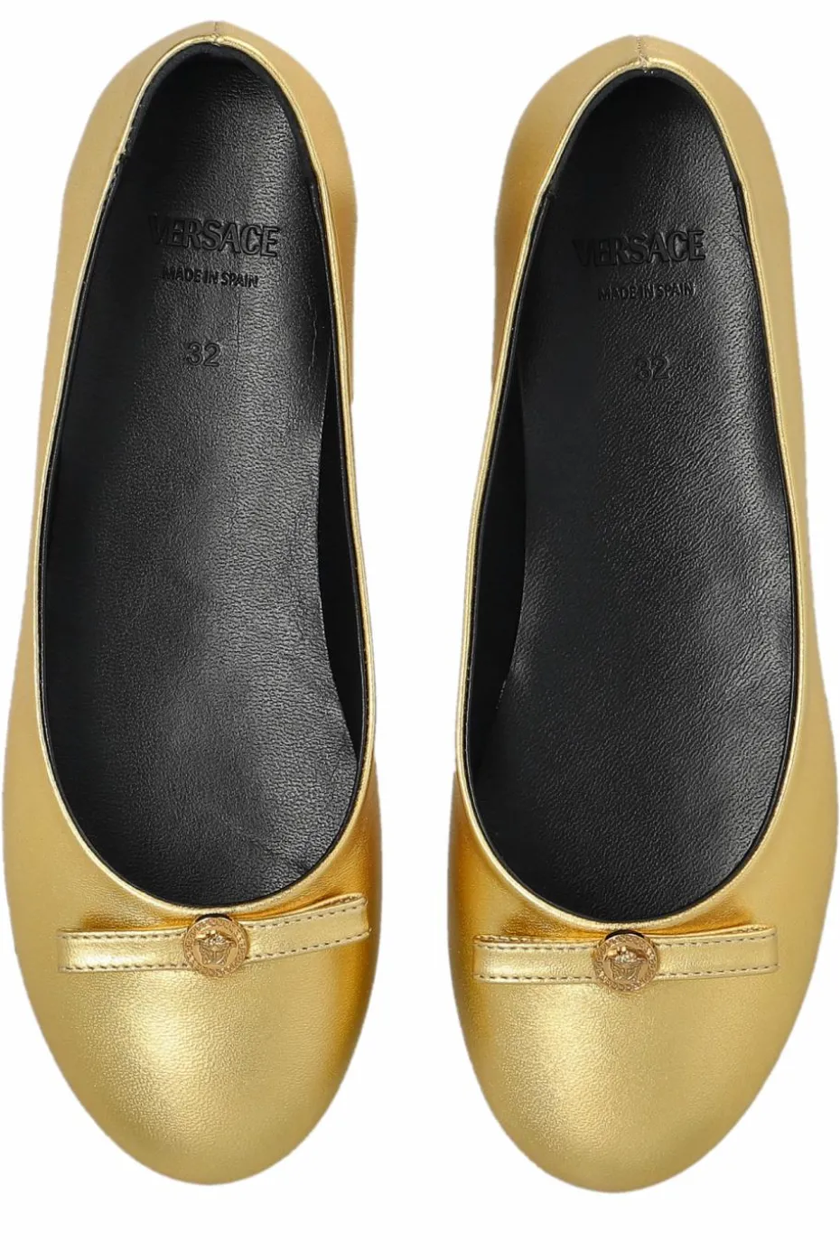 Versace Kids ZŁOTY Skórzane baleriny