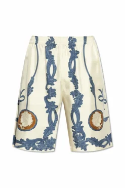 Versace kremowy Jedwabne szorty