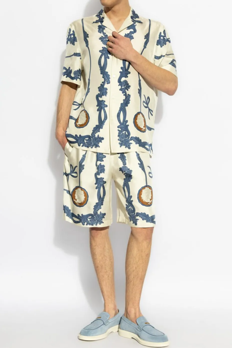 Versace kremowy Jedwabne szorty