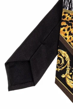 Versace MULTIKOLOR Jedwabny krawat z nadrukiem