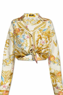Versace MULTIKOLOR Krótka koszula z nadrukiem `Underwater Barocco`