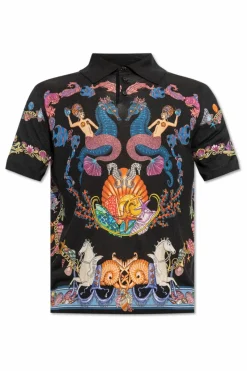 Versace MULTIKOLOR Polo z nadrukiem `Coral Theatre`