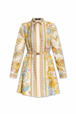 Versace MULTIKOLOR Sukienka z nadrukiem `Underwater Barocco`