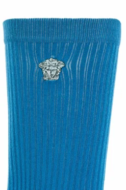 Versace NIEBIESKI Bawełniane skarpety
