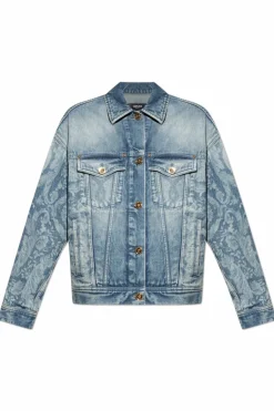 Versace NIEBIESKI Jeansowa kurtka