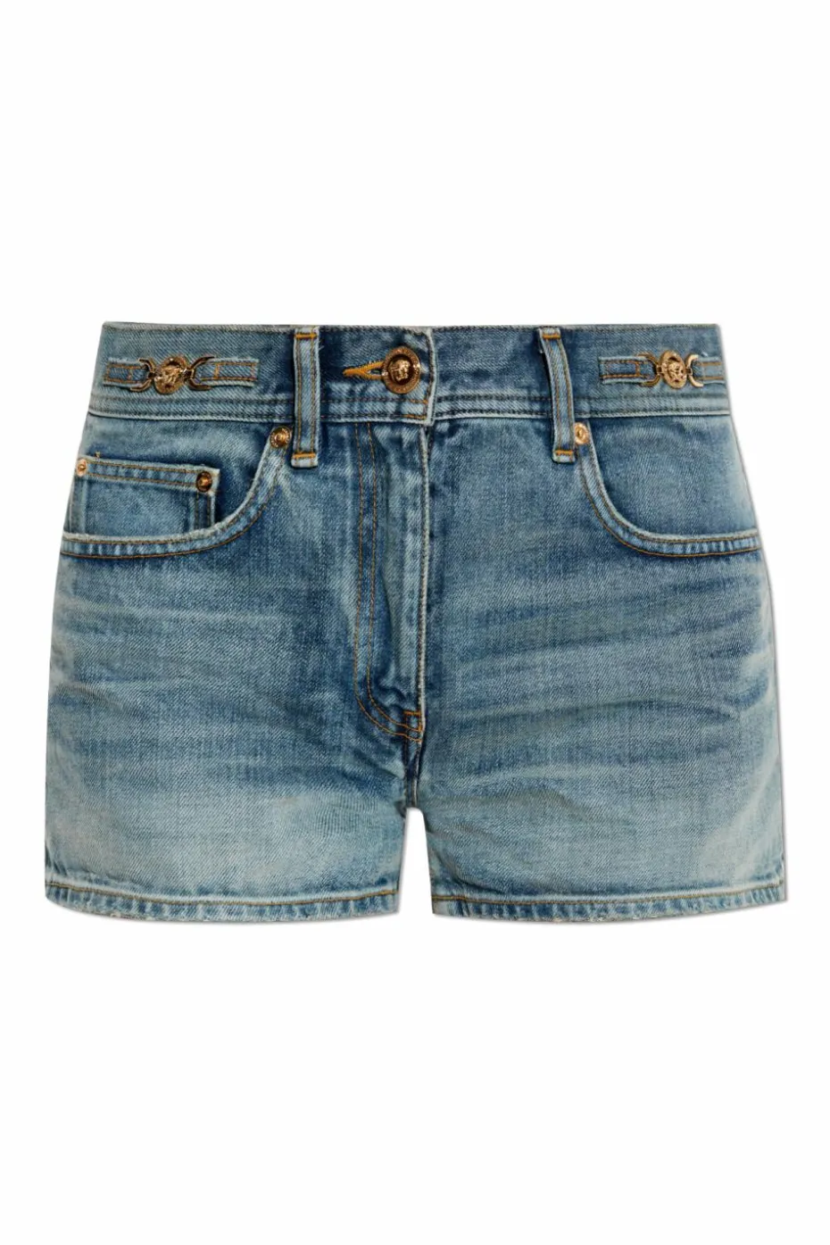 Versace NIEBIESKI Jeansowe szorty z efektem `vintage`