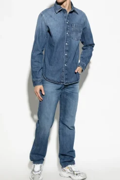 Versace NIEBIESKI Jeansowa koszula